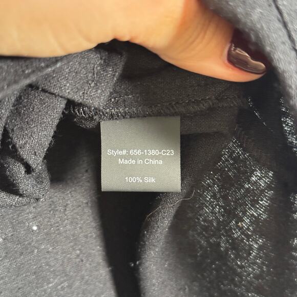 Jenni Kayne 100% Raw Silk Pleated Trouser Shorts Black 14 Tailored Resort - Picture 6 of 8